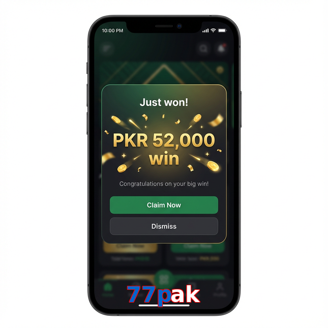 Main screen of 77Pak win page for PK players